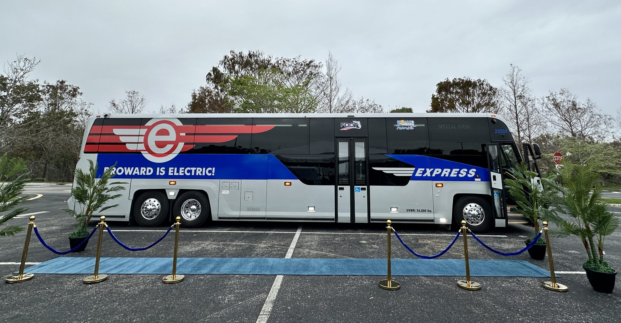 Broward County Transit Unveils First Electric Express Bus Passenger