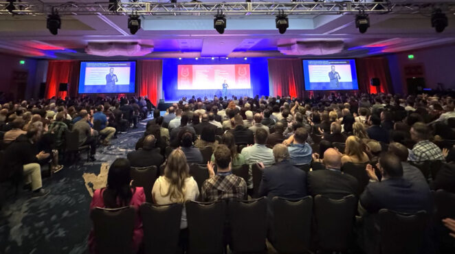 Award stage and crowd
