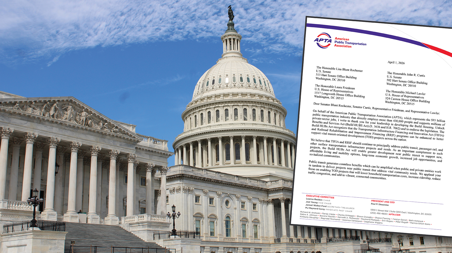 APTA letter in front of capitol building