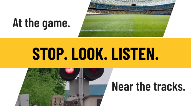 At the game, near the tracks, Sop, look, listen.