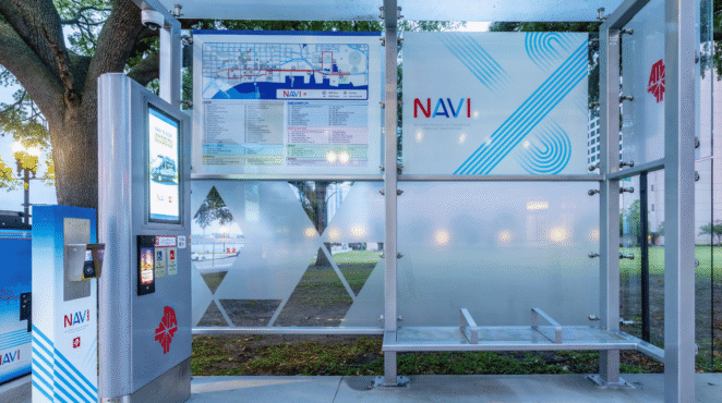 JTA NAVI shelter and kiosk