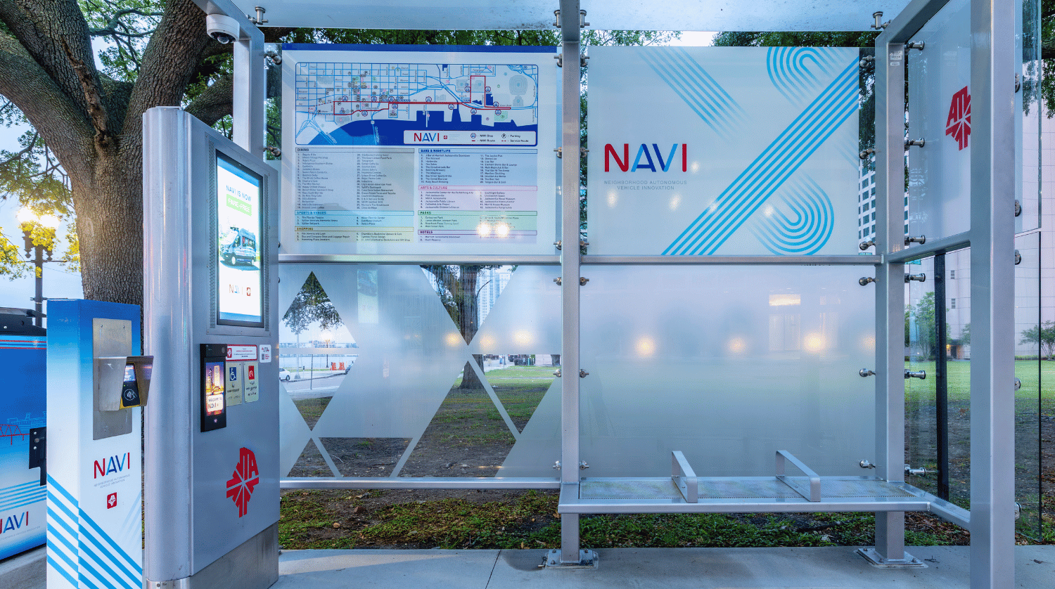 JTA NAVI shelter and kiosk
