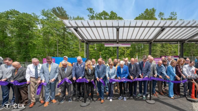 Ribbon cutting at station