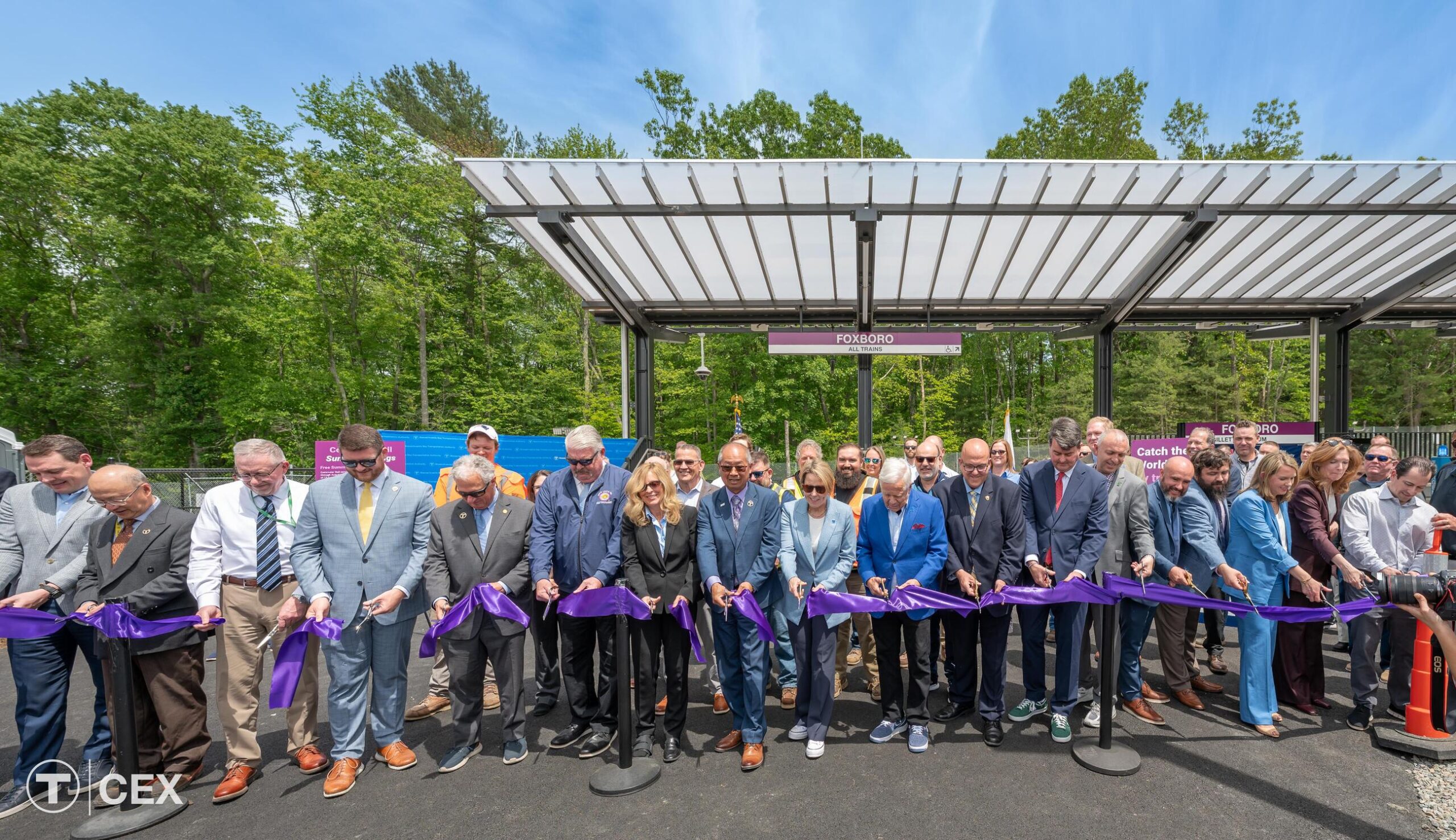 Ribbon cutting at station