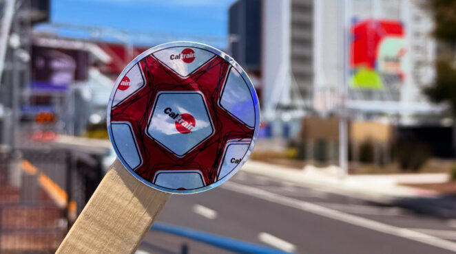 Caltrain soccer ball