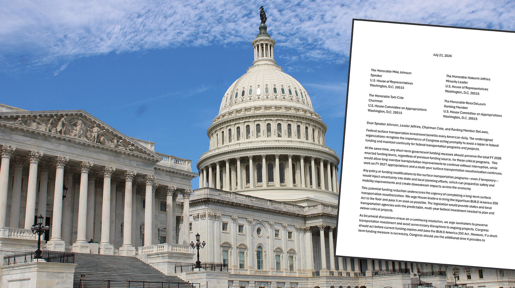Letter in front of the U.S. Capitol building