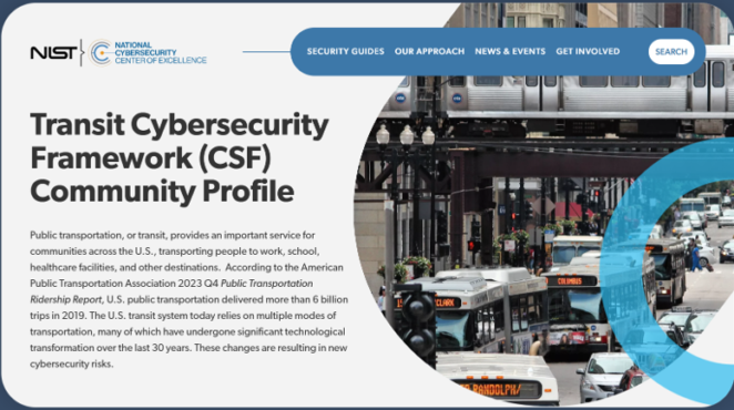 Screenshot of NIST Transit CSF Community Profile website.