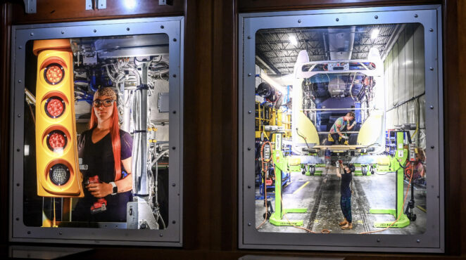 Photos of manufacturing in NYMTA display boxes.