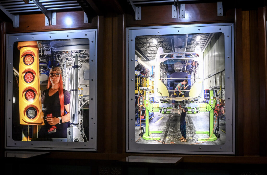 Photos of manufacturing in NYMTA display boxes.