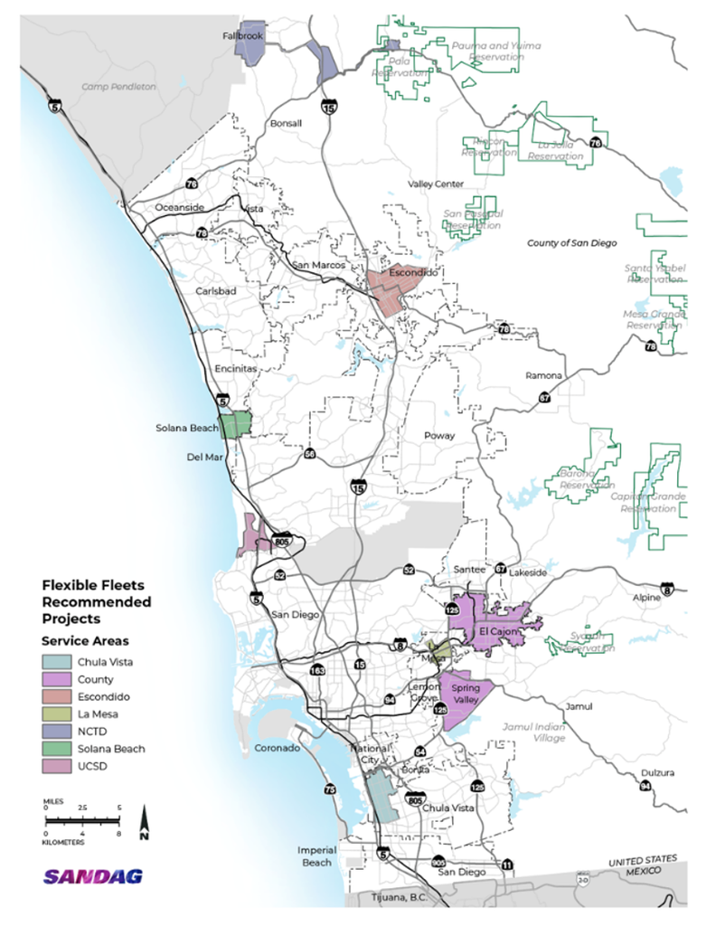 SANDAG Flexible Fleets Map